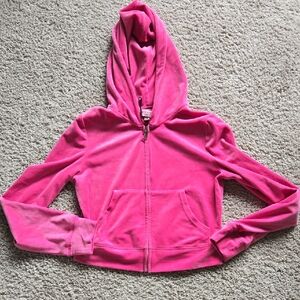 Juicy Couture Hot Pink Velour Zip Hoodie